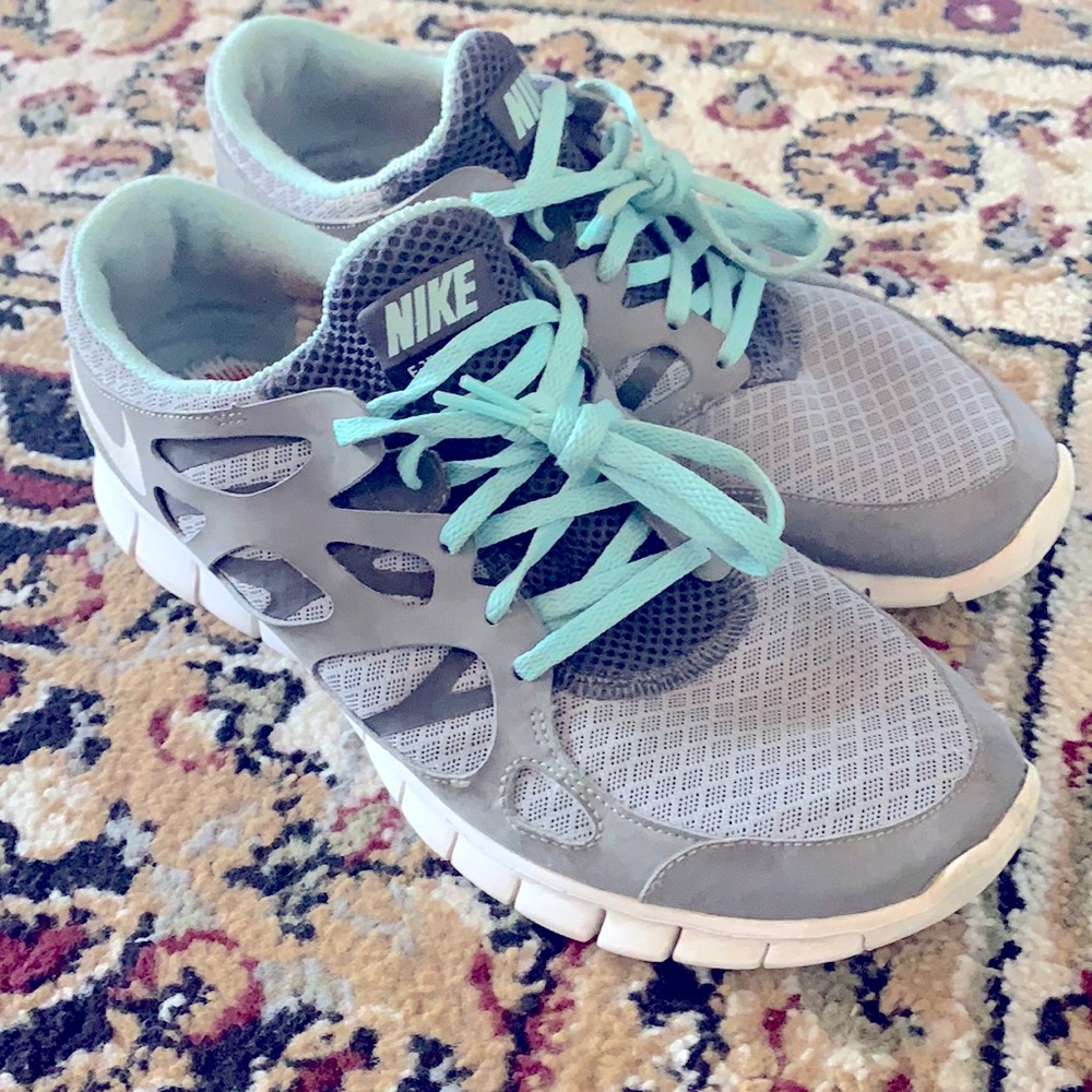 Aqua blue & grey combo Nike Free Run 2